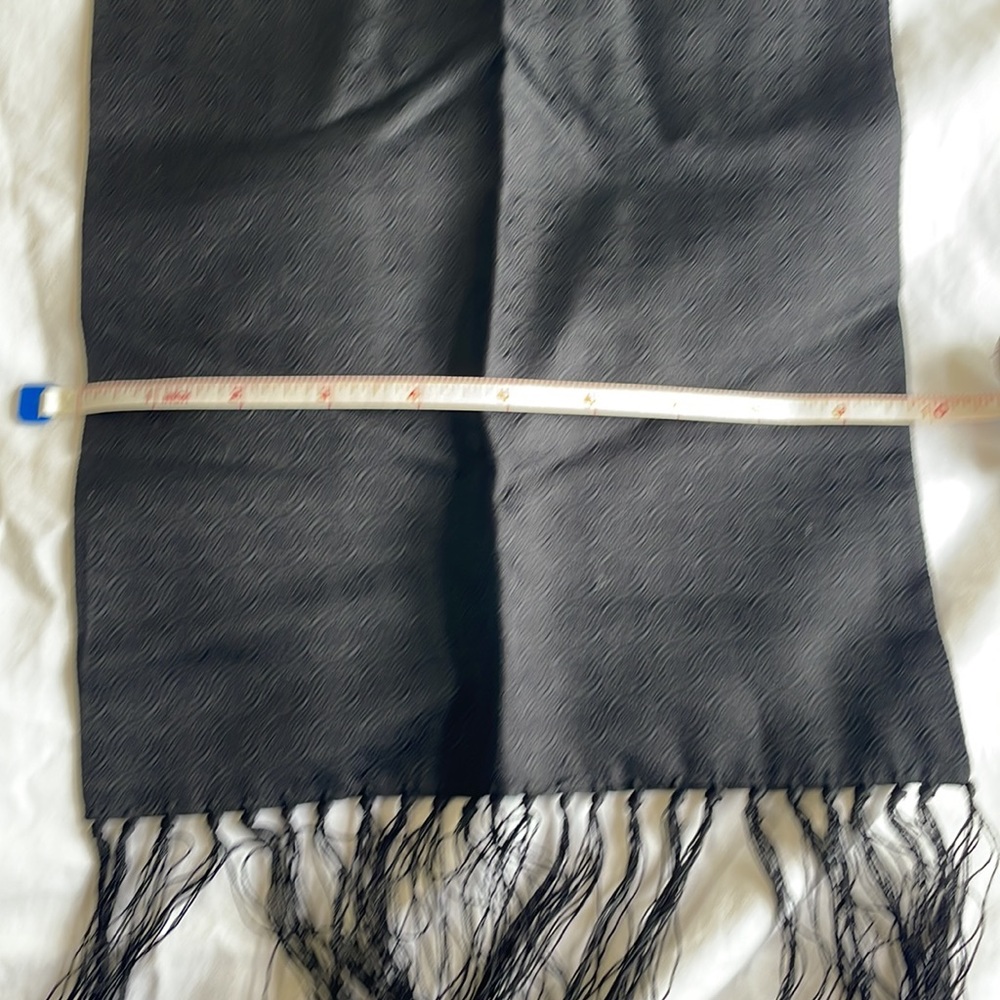 Black silk opera scarf, Burma Bibas brand. - Picture 3 of 3